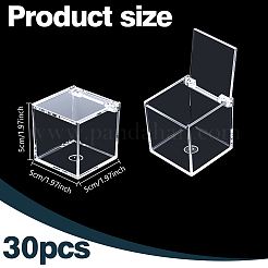 30 Stück quadratische transparente Minifiguren-Vitrine aus PS-Kunststoff&nbsp;ODIS-GA0001-85