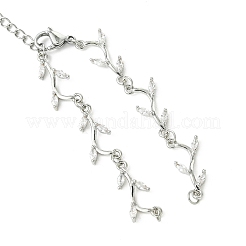 Armbandherstellung aus Messing mit klaren Zirkonia-Pavé-Steinen und Zweiggliedern&nbsp;AJEW-JB01643