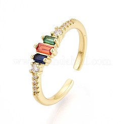 Anelli per polsini da donna in ottone con micro pavé di zirconi cubici&nbsp;KK-T071-76G