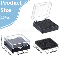 20 Stück transparente Aufbewahrungsbox für lose Diamanten aus Kunststoff mit Schwammeinsatz&nbsp;CON-CL0001-24