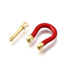 Messing-Emaille-D-Ring-Anker-Schäkel-Verschlüsse&nbsp;KK-P201-01G-J