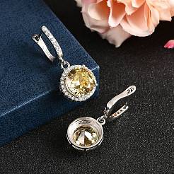 925 boucles d'oreilles créoles en argent sterling avec micro pavé de zircones cubiques&nbsp;EJEW-F371-01B-02