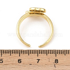 Anelli per polsini da donna in ottone con micro pavé di zirconi cubici&nbsp;RJEW-B153-03G