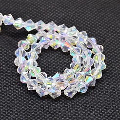 Nachzuahmen österreichische Kristall galvanisieren bicone Glasperlenstränge&nbsp;X-GLAA-F029-3x3mm-A01