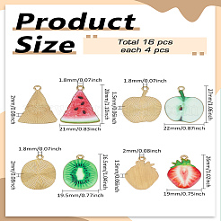 16 pièces 4 styles pendentifs en alliage&nbsp;FIND-LP0004-36