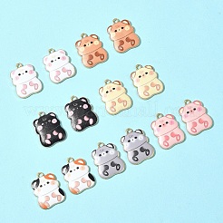 14 pièces 7 couleurs pendentifs en émail d'alliage de placage de rack&nbsp;ENAM-FS0002-35