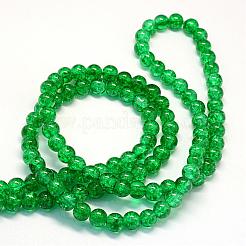 Perles rondes en verre craquelé transparent&nbsp;DGLA-Q018-6mm-48