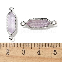 Natürlicher Amethyst facettiert Doppelterminal spitzer Sechseck Verbinder Charms&nbsp;G-G181-04P-02