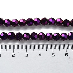 Chapelets de perles en verre électroplaqué&nbsp;EGLA-R042-6mm-02