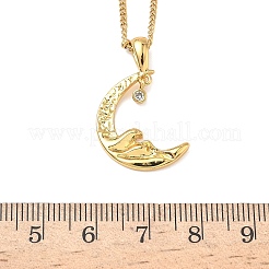 Colliers pendentifs en acier inoxydable 304 micro pavés de zircones cubiques transparentes pour femmes&nbsp;NJEW-Z103-01G-01