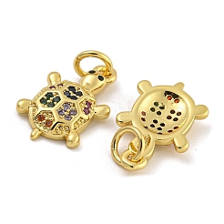Porte micro ouvrent pendentifs zircone cubique en laiton de placage&nbsp;KK-I718-04G