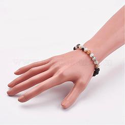 Bracelets extensibles en pierre naturelle et synthétique mélangée&nbsp;BJEW-JB03072