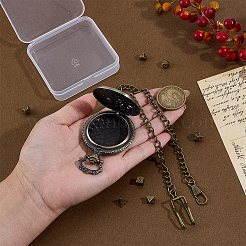 Vintage-Taschenuhr aus flacher&nbsp;AJEW-PH0007-68AB