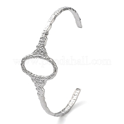 Bracelet manchette ovale creux en acier inoxydable 304 anti-ternissement pour femme&nbsp;BJEW-D061-01P