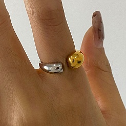 Offene Manschettenringe aus 304 Edelstahl für Damen&nbsp;RJEW-K296-04GP