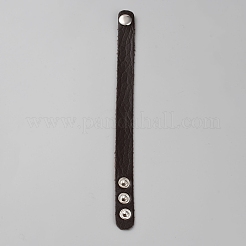 Pulsera sencilla de cordón liso símil piel con hebillas&nbsp;BJEW-TAC0010-01A-05