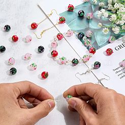20 pièce de perles bosselées en verre soufflé faites à la main&nbsp;LAMP-SZ0001-52A