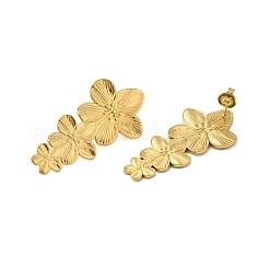 Pendientes de flor de acero inoxidable 304 para mujer&nbsp;EJEW-U020-17G