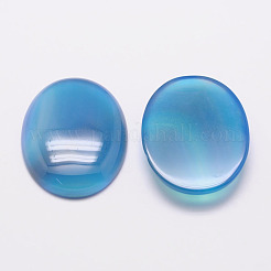 Gefärbt oval natürlichen blauen Achat Cabochon&nbsp;G-K020-18x13mm-08