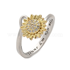 Drehbare offene Fingerringe für Damen&nbsp;RJEW-H245-02PG