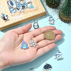 20 pendentif en alliage émaillé sur le thème de l'hiver&nbsp;ENAM-FS0001-96