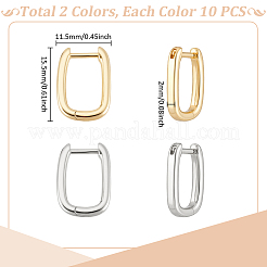 10 paio di orecchini a cerchio in ottone bicolore&nbsp;EJEW-UN0003-09