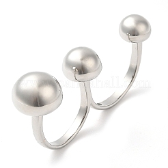 Doppelte Fingerringe aus Messing&nbsp;RJEW-Q778-55P