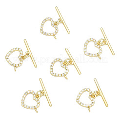 Messing Micro Pave klare Zirkonia Knebelverschlüsse&nbsp;KK-N259-03