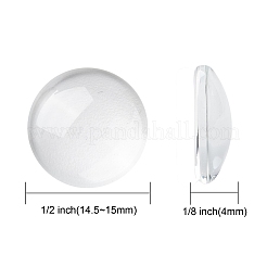 Cabochon in vetro trasparente&nbsp;X-GGLA-R026-15mm