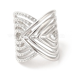 Anillo de puño abierto de acero inoxidable 201 que no se deslustra&nbsp;RJEW-E063-48P