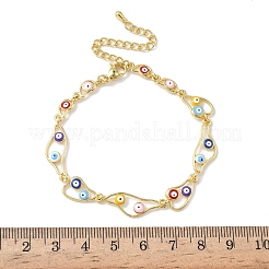 Messing-Emaille-Armbänder mit flachen&nbsp;BJEW-G764-01G