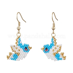 Orecchini con perline di vetro e dnagle&nbsp;EJEW-MZ00399