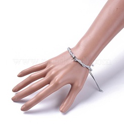 Bracelets de perles tressées coréennes réglables en cordon de polyester ciré unisexe&nbsp;BJEW-JB04669-02