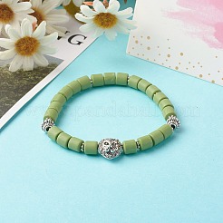 Bracciali elasticizzati fatti a mano con perle di argilla polimerica&nbsp;BJEW-JB06550