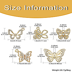 10 Stück 5 Stile Legierung mit Strass-Anhänger&nbsp;FIND-CJ0001-78