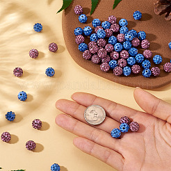 100 Stück 2 Farben handgefertigte Polymer Clay Strassperlen&nbsp;CLAY-TA0001-79A