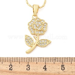 Colliers en laiton avec pendentif en zircone cubique transparent pour femmes&nbsp;NJEW-M084-02G-01