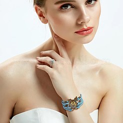 4 Stück 4 Farben PU-Lederschnur mehrsträngige Armbänder Set&nbsp;BJEW-FI0001-06