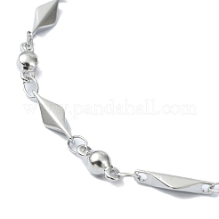 Anlaufgeschützte Rhombus-Gliederkettenarmbänder aus Edelstahl 304 für Damen&nbsp;BJEW-D023-01P