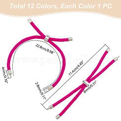 12 Stück 12 Farben Nylon Twisted Cord Armband Making Sets&nbsp;MAK-UN0001-58B