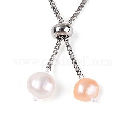 Bracelets coulissants réglables en perles et en laiton&nbsp;BJEW-T022-15C