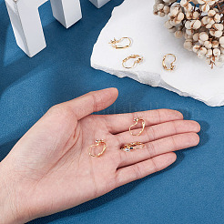 10 pezzo di orecchini a leva in ottone micro pavé di zirconi cubici trasparenti&nbsp;KK-TADJ0001-20B