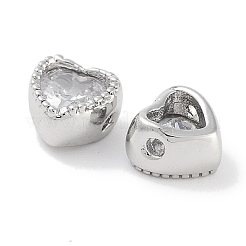 Ottone con perle singole di zirconia cubica trasparente&nbsp;KK-C051-33P