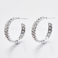 Boucles d'oreilles demi-créoles en laiton&nbsp;KK-R117-054P-NF