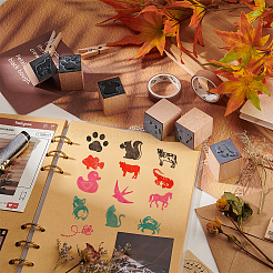 Holzstempel mit Gummi&nbsp;DIY-WH0002-65H