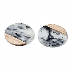 Pendentifs en résine transparente et bois de noyer&nbsp;RESI-T035-25-A01