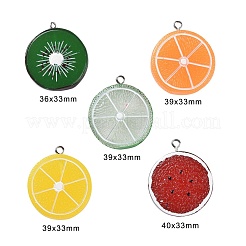 18 pièces 5 couleurs pendentifs en résine&nbsp;RESI-LS0001-09P