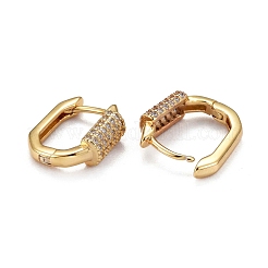 Pendientes de aro de circonita cúbica transparente con micro pavé de latón&nbsp;ZIRC-H109-01G
