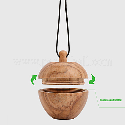 Pendentifs de bijoux de boîte de pomme en bois&nbsp;FIND-WH0032-44