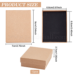 Scatole per gioielli in cartone di carta kraft&nbsp;OBOX-BC0001-02